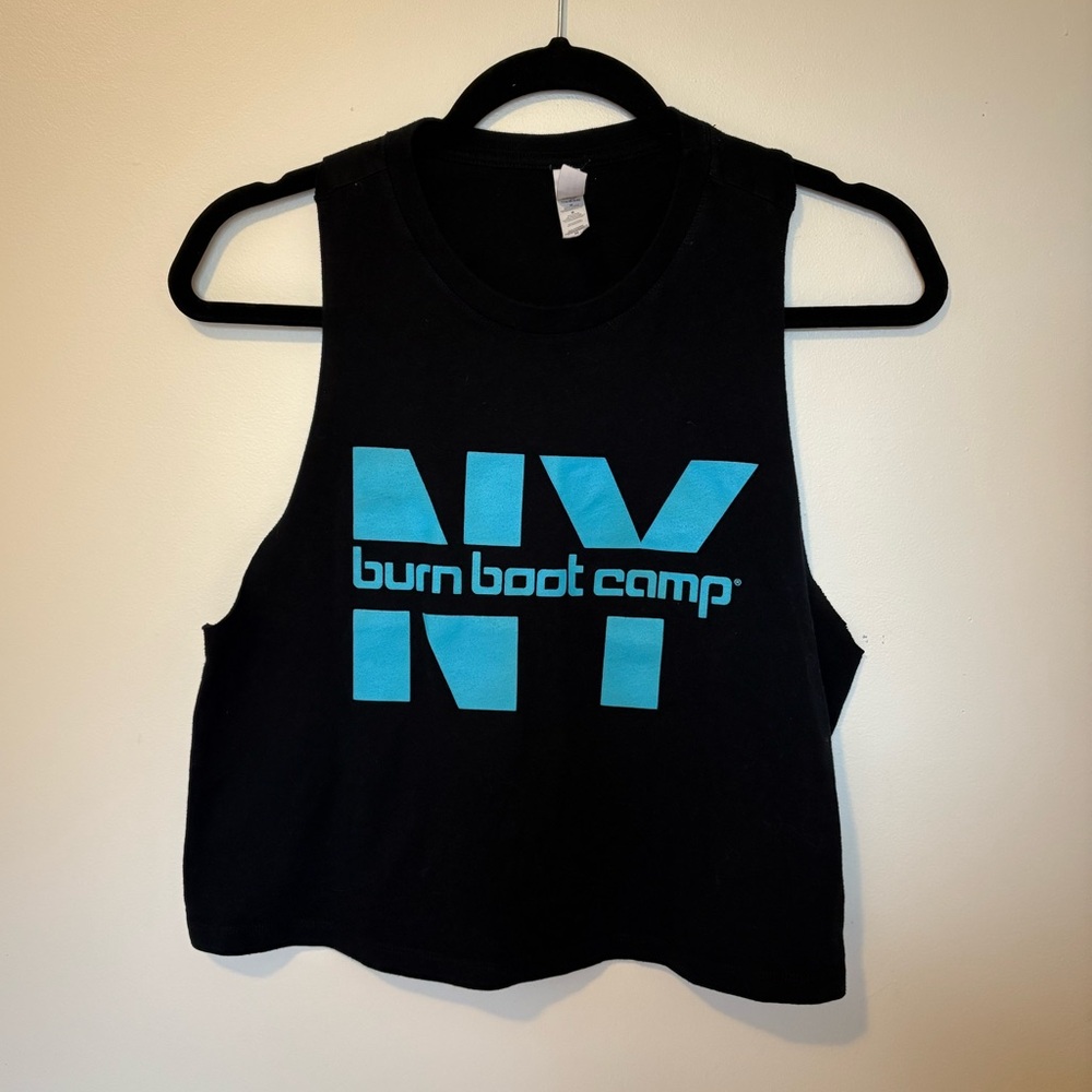 Burn Boot Camp NY New York Tank Top Cropped Muscle Tee Size M